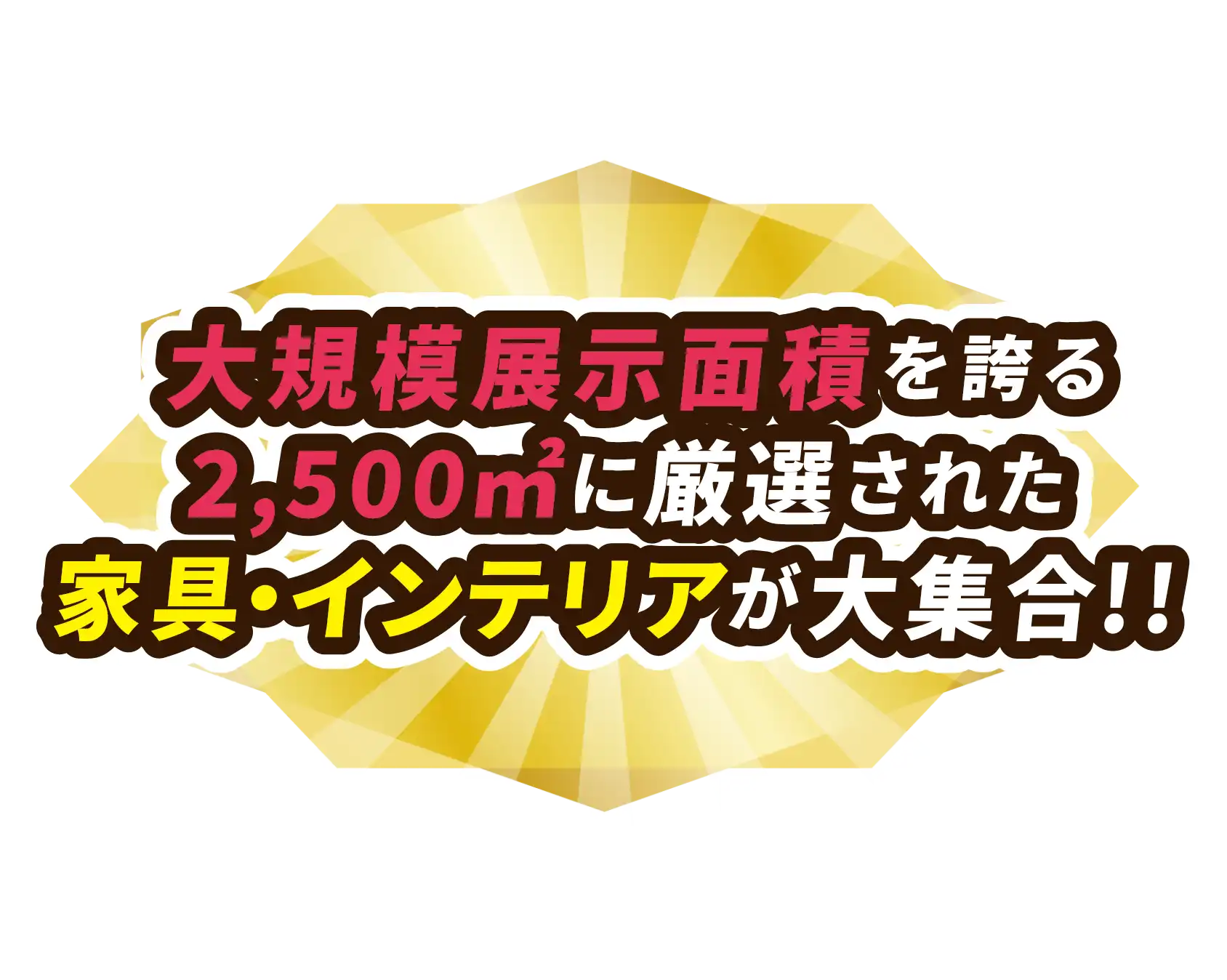 大規模展示面積を誇る2,500㎡に厳選された家具・インテリアが大集合!!